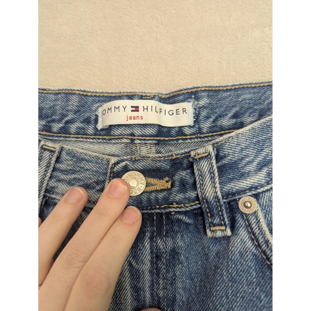 Vintage Tommy Hilfiger Jeans Juniors 5 Blue High‎ Rise Straight 100% Cotton Y2K - Picture 3 of 14